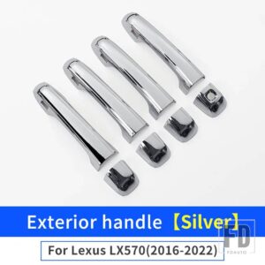 レクサス 外装ドアハンドルカバー LX570 LX 570 アップグレード装飾アクセサリー 2019-22 - Silver