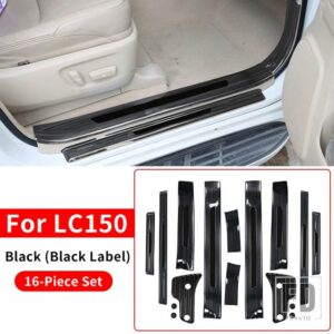 トヨタ ステンレスドアシルペダル ランドクルーザープラド 150 LC150 FJ150 しきい値アップグレード室内装飾アクセサリー - Black-(Black-Label)