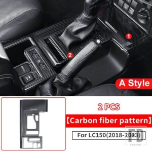 トヨタ 2018-2023 右舵車 ランドクルーザープラド 150 ステンレスパネルギアボックスカバー LC150 J150 インテリアアクセサリー - A Style fiber