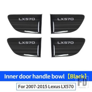 レクサス ステンレスドアハンドルパネル LX570 LX 570 2007-2010-16 2009 室内装飾アクセサリー - Black A 07-15