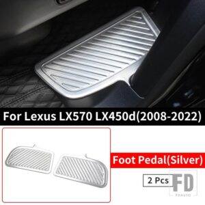 レクサス ステンレス閾値 LX 570 LX570 2008-2018-22 内装アクセサリー - Silver Pedal Cover