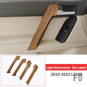 トヨタ 2010-2022 ランドクルーザープラド 150 LC150 FJ150 内装アクセサリーハンドルアームレスト木目カバー - Light Wood Grain