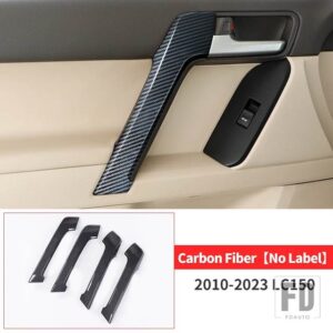 トヨタ 2010-2022 ランドクルーザープラド 150 LC150 FJ150 内装アクセサリーハンドルアームレスト木目カバー - Carbon Fiber