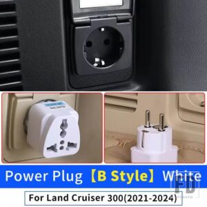 トヨタ トランク電源プラグ 12 ボルトに 220 ボルトコンバータ ランドクルーザー 300 LC300 2021 2022 2024 インテリアアクセサリー - White-B-Style