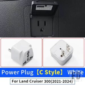 トヨタ トランク電源プラグ 12 ボルトに 220 ボルトコンバータ ランドクルーザー 300 LC300 2021 2022 2024 インテリアアクセサリー - White-C-Style