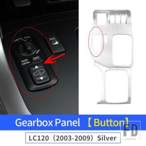 トヨタ 2003-2009 ランドクルーザープラド 120 中央制御パネル LC120 FJ120 ギアボックス装飾ギアアクセサリー - Silver Button