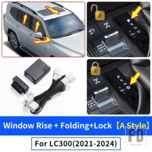 トヨタ 自動閉窓 + ロックドア OBD モジュール + 折りたたみ ランドクルーザー 300 LC300 2021-24 インテリアアクセサリー - A style