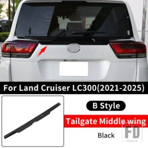 2021-2024 ランドクルーザー 300 スポーツミドルウィング LC300 固定風テール装飾アクセサリーに適用 - B Style Black