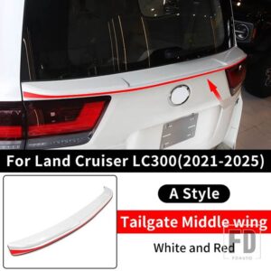 2021-2024 ランドクルーザー 300 スポーツミドルウィング LC300 固定風テール装飾アクセサリーに適用 - A style white Red