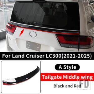 2021-2024 ランドクルーザー 300 スポーツミドルウィング LC300 固定風テール装飾アクセサリーに適用 - A style Black Red