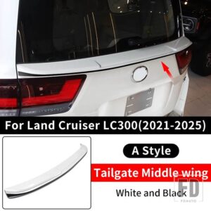 2021-2024 ランドクルーザー 300 スポーツミドルウィング LC300 固定風テール装飾アクセサリーに適用 - A style white black
