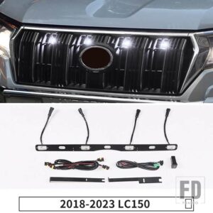 トヨタ 2014-2021 ランドクルーザープラド 150 LC150 アクセサリー LED ライト中央グリルクリアランスランプ幅ランプ - White 2018-2023