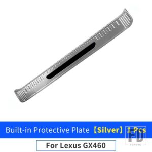 レクサス テールゲートステンレスしきい値プロテクターパネル GX460 GX 460 2010-2022 2021 トランクリアドア装飾アクセサリー - Built-in Silver