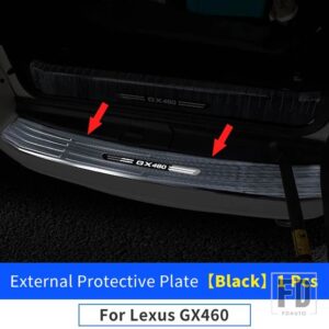 レクサス テールゲートステンレスしきい値プロテクターパネル GX460 GX 460 2010-2022 2021 トランクリアドア装飾アクセサリー - External black