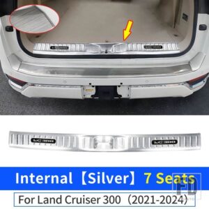 トヨタ ランドクルーザー 300 2021-2024 2023 しきい値テールドアガードボードステンレス LC300 インテリアアップグレードアクセサリー - Interior Silver 7