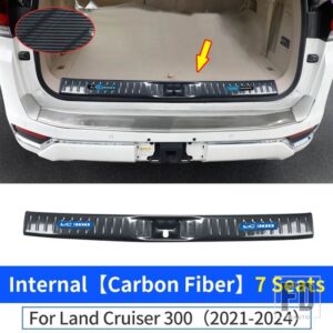 トヨタ ランドクルーザー 300 2021-2024 2023 しきい値テールドアガードボードステンレス LC300 インテリアアップグレードアクセサリー - Interior Fiber 7