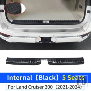 トヨタ ランドクルーザー 300 2021-2024 2023 しきい値テールドアガードボードステンレス LC300 インテリアアップグレードアクセサリー - Interior Black 5