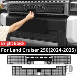 トヨタ ランドクルーザー 250 2024 2025 1958 プラド LC250 FJ250 フロントグリル抗ダスト防石ネット外装アクセサリー - Bright Black