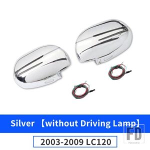 トヨタ ランドクルーザープラド 120 2003-2009 バックミラーカバーダイナミック電球 FJ120 LC120 LED ウインカーアクセサリー - 03-09 Silver B