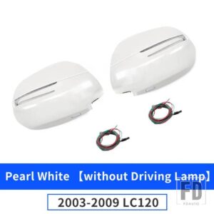 トヨタ ランドクルーザープラド 120 2003-2009 バックミラーカバーダイナミック電球 FJ120 LC120 LED ウインカーアクセサリー - 03-09 Pearl White B