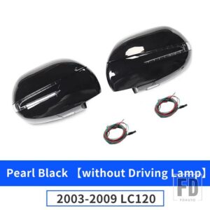 トヨタ ランドクルーザープラド 120 2003-2009 バックミラーカバーダイナミック電球 FJ120 LC120 LED ウインカーアクセサリー - 03-09 Pearl Black B