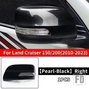 トヨタ 2008-2023 ランドクルーザー 200 プラド 150 バックミラーカバー LC150 LC200 アウターアクセサリー交換 - Pearl-Black-Right