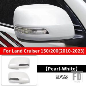 トヨタ 2008-2023 ランドクルーザー 200 プラド 150 バックミラーカバー LC150 LC200 アウターアクセサリー交換 - Pearl-White-2Pieces