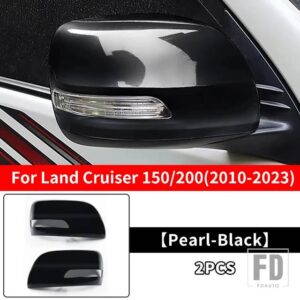 トヨタ 2008-2023 ランドクルーザー 200 プラド 150 バックミラーカバー LC150 LC200 アウターアクセサリー交換 - Pearl-Black-2Pieces