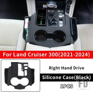トヨタ 2021-2024 2023 ランドクルーザー 300 右ハンドルセンターコンソール収納スリーブ LC300 インテリアアクセサリー - Black - RHD