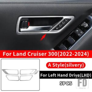 トヨタ ランドクルーザー 300 2022 2024 LC300 チューニング室内装飾アクセサリーアップグレードステンレスドアハンドル - A style silvery RHD