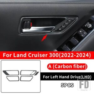 トヨタ ランドクルーザー 300 2022 2024 LC300 チューニング室内装飾アクセサリーアップグレードステンレスドアハンドル - A style Fiber RHD