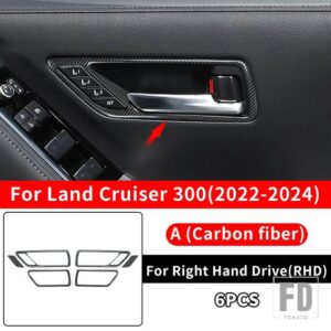 トヨタ ランドクルーザー 300 2022 2024 LC300 チューニング室内装飾アクセサリーアップグレードステンレスドアハンドル - A style Fiber LHD