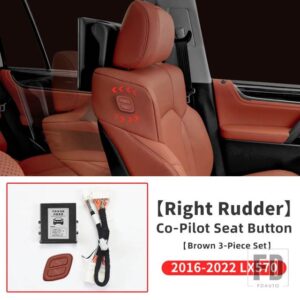 レクサス 2008-2021 LX570 副パイロットシート電気調整インテリアアクセサリーワイヤレスリンクスイッチボタン - Brown 2016-2022 RHD