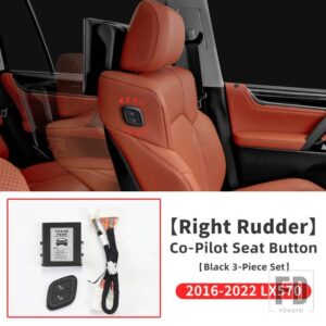 レクサス 2008-2021 LX570 副パイロットシート電気調整インテリアアクセサリーワイヤレスリンクスイッチボタン - Black 2016-2022 RHD