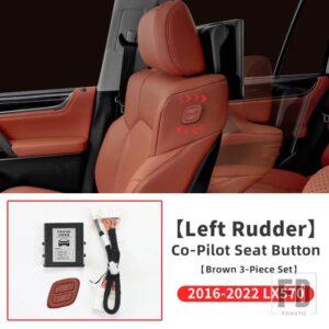 レクサス 2008-2021 LX570 副パイロットシート電気調整インテリアアクセサリーワイヤレスリンクスイッチボタン - Brown 2016-2022 LHD