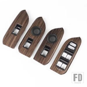 トヨタ 木目交換用アームレストカバー ランドクルーザープラド 150 LC150 FJ150 2022-2023 インテリアアクセサリーアップグレードハンドル - B Style Dark color