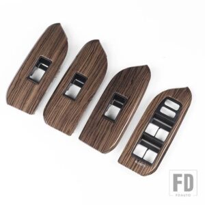 トヨタ 木目交換用アームレストカバー ランドクルーザープラド 150 LC150 FJ150 2022-2023 インテリアアクセサリーアップグレードハンドル - A Style Dark color