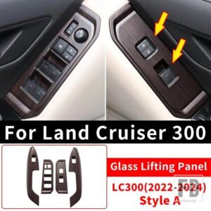 トヨタ 2021-2024 ランドクルーザー 300 高構成ピーチウッドテクスチャインテリアアクセサリー LC300 アップグレード - Glass Lifting A