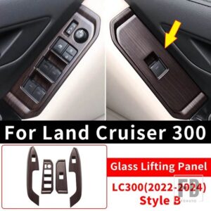 トヨタ 2021-2024 ランドクルーザー 300 高構成ピーチウッドテクスチャインテリアアクセサリー LC300 アップグレード - Glass Lifting B