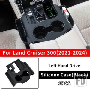 トヨタ 2021-2024 ランドクルーザー 300 センターコンソール収納スリーブギアカバー LC300 インテリアアップグレードアクセサリー - Black LHD