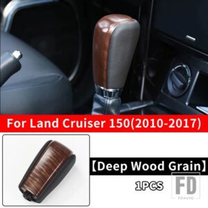 トヨタ ギアボックスハンドル ランドクルーザープラド 150 LC150 FJ150 2010-2023 アクセサリーインテリアアップグレードウッドテクスチャシフ - Deep Wood Grain