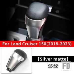 トヨタ ギアボックスハンドル ランドクルーザープラド 150 LC150 FJ150 2010-2023 アクセサリーインテリアアップグレードウッドテクスチャシフ - Silver Matte