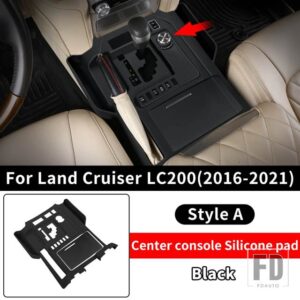 トヨタ 2016-2021 ランドクルーザー 200 センターコンソール収納スリーブギアカバー LC200 インテリアアップグレードアクセサリー - Style A Black