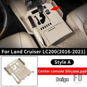 トヨタ 2016-2021 ランドクルーザー 200 センターコンソール収納スリーブギアカバー LC200 インテリアアップグレードアクセサリー - Style A Beige