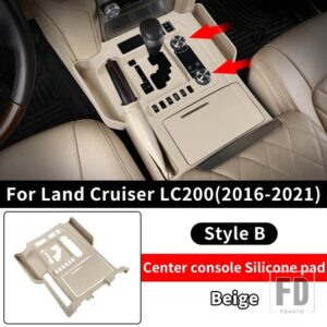 トヨタ 2016-2021 ランドクルーザー 200 センターコンソール収納スリーブギアカバー LC200 インテリアアップグレードアクセサリー - Style B Beige