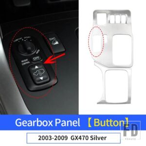 レクサス ステンレスギアボックスカバー GX 470 GX470 2003-38231 アップグレード室内装飾アクセサリー - Silver Button