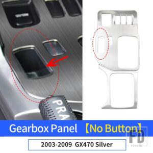 レクサス ステンレスギアボックスカバー GX 470 GX470 2003-38231 アップグレード室内装飾アクセサリー - Silver No Button