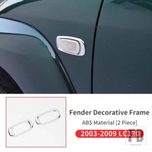 トヨタ 2003-2009 ランドクルーザープラド 120 フロントとリアフォグランプ装飾フレーム LC120 サイドライト - Side Lamp Frame