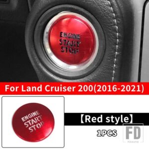 トヨタ ステンレスエンジンスタートストップボタンパッチ ランドクルーザープラド 200 150 インテリアアクセサリー - LC200 Red