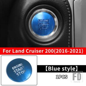 トヨタ ステンレスエンジンスタートストップボタンパッチ ランドクルーザープラド 200 150 インテリアアクセサリー - LC200 Blue